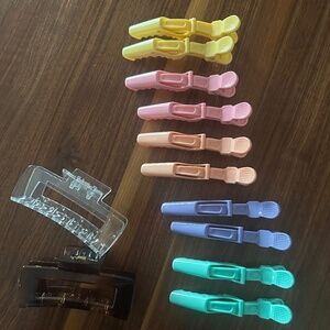 Hair clips lot: claw and alligator, New without Box